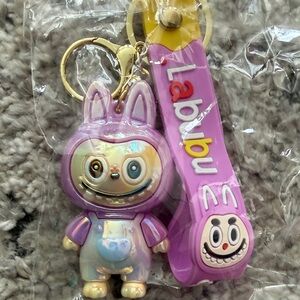 Purple and white, iridescent, labubu- Keychain!